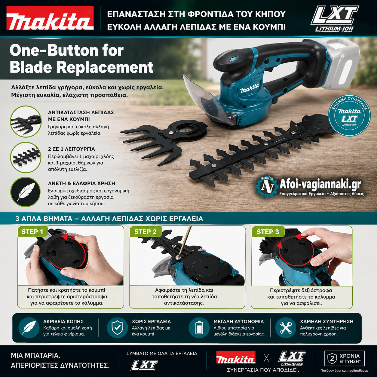Φινιριστής Μπορντούρας 2-1 Makita - DUM604RTX 16cm Με X2 Μπαταρίες 6.0Ah Li-Ion & Φορτιστή
