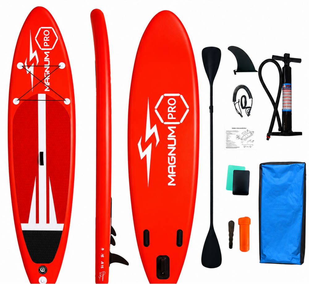 Σανίδα SURF SUP MAGNUM PRO Φουσκωτή Με ΔΙΠΛΟ Κουπί, Αξεσουάρ και Σακίδιο Μεταφοράς 320x81x15cm