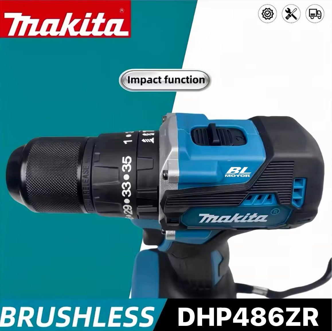 Κρουστικό Δραπανοκατσάβιδο - ΜΑΚΙΤΑ 18V DHP486ZR x2 Μπαταρίες και Δώρο Βαλίτσα