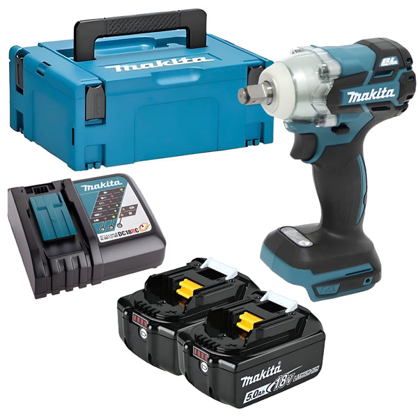 Makita Μπουλονόκλειδο Brushless - DWE285RTJ x2 Μπαταρίες 6Ah Με Υποδοχή 1/2