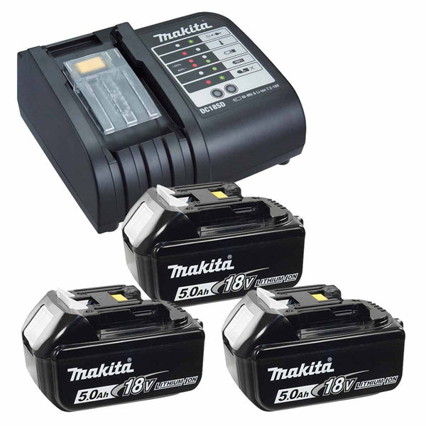 Makita DC18SD φορτιστής 14,4/18V με 3 μπαταρίες 5,0Ah