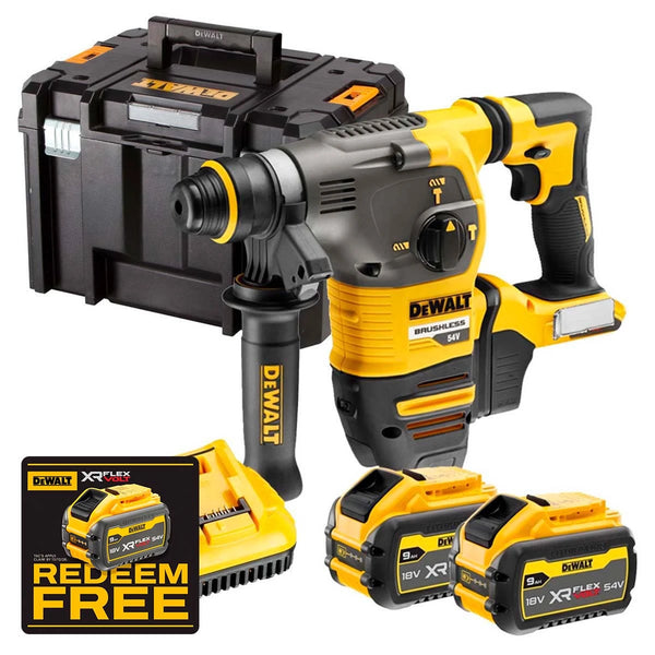 DeWalt DCH333X2 πιστολέτο SDS-Plus XR FlexVolt 54V με 2 μπαταρίες 9,0Ah