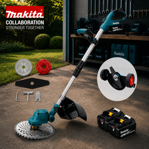Makita Χορτοκοπτικό x2 Μπαταρίες Τηλεσκοπικό Με Δίσκο Και Φτερά