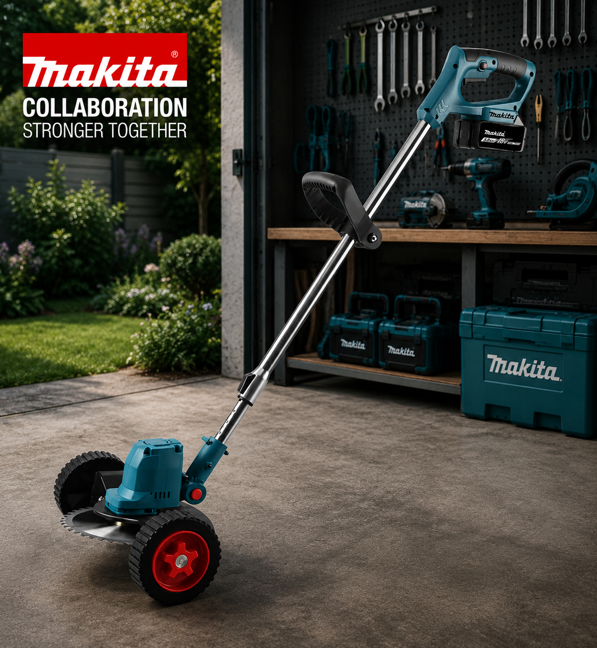 Makita Χορτοκοπτικό x2 Μπαταρίες Τηλεσκοπικό Με Δίσκο Και Φτερά