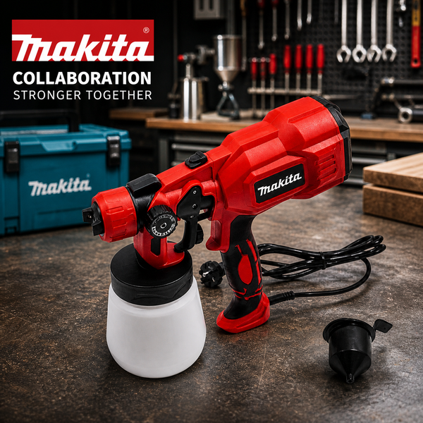 Makita Ηλεκτρικό Πιστόλι Βαφής 1000W Με Δοχείο 1lt & Ρυθμιζόμενο Ψεκασμό