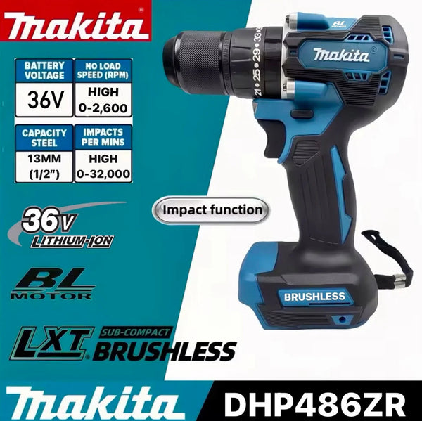 Κρουστικό Δραπανοκατσάβιδο - ΜΑΚΙΤΑ DHP486ZR x2 Μπαταρίες και Δώρο Βαλίτσα Με Εξαρτήματα